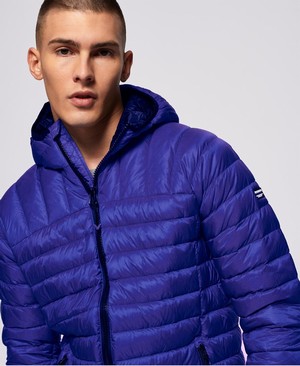 Superdry Core Down Hooded Férfi Kabát Kék | RTYEN6937